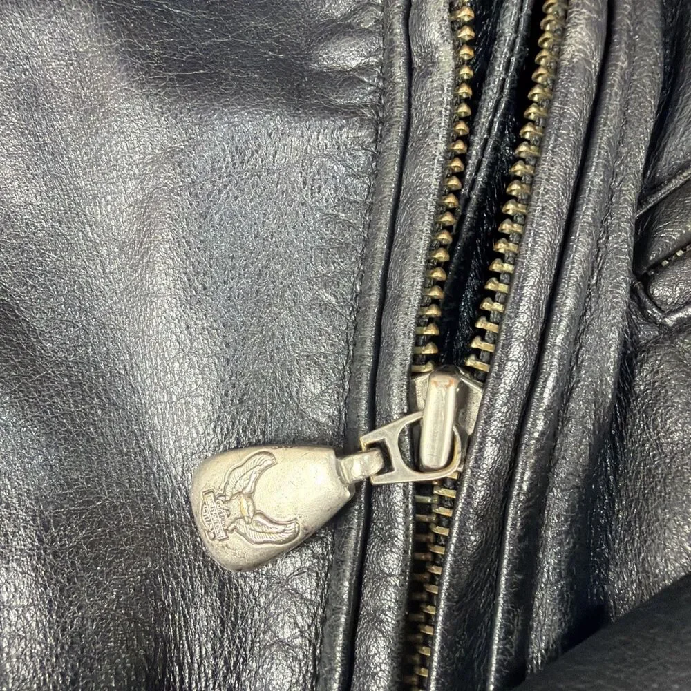 womens harley davidson leather jacket medium Vintage 2004 Removeable Liner!